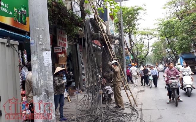 Thanh thải cáp tại phố Đội Cấn, trả lại vẻ phong quang cho tuyến phố ảnh 3